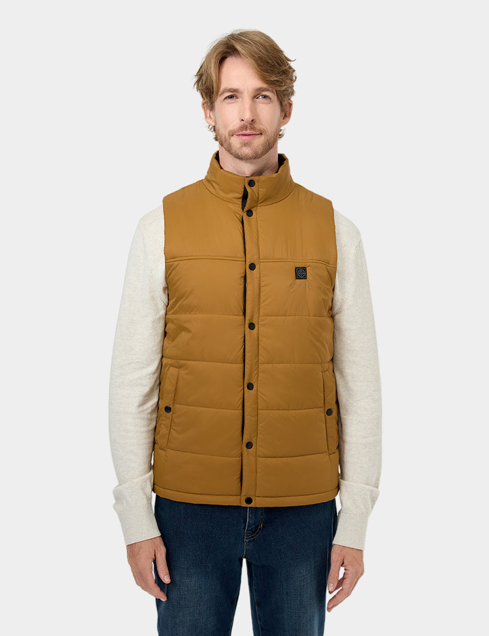 Endverkauf - PuffLyte Männer beheizbare Leichte Weste - Schwarz / Khaki