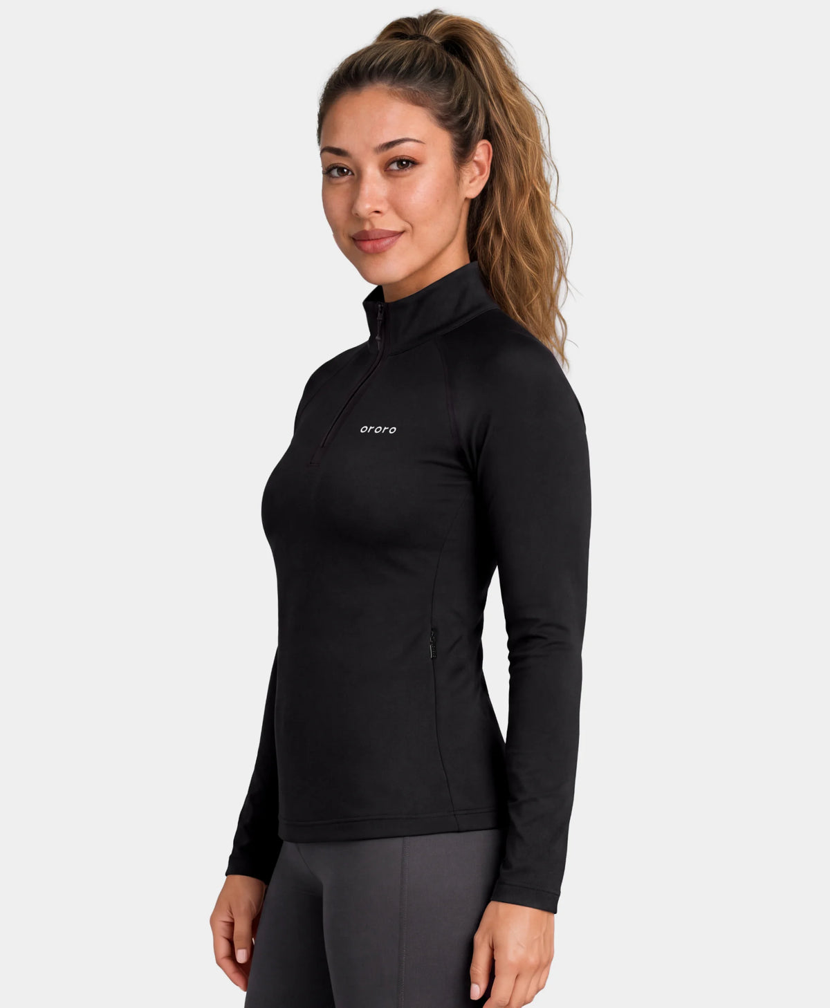 Haut Chauffant Première Couche Femme à Zip 1/4 et 2 Zones