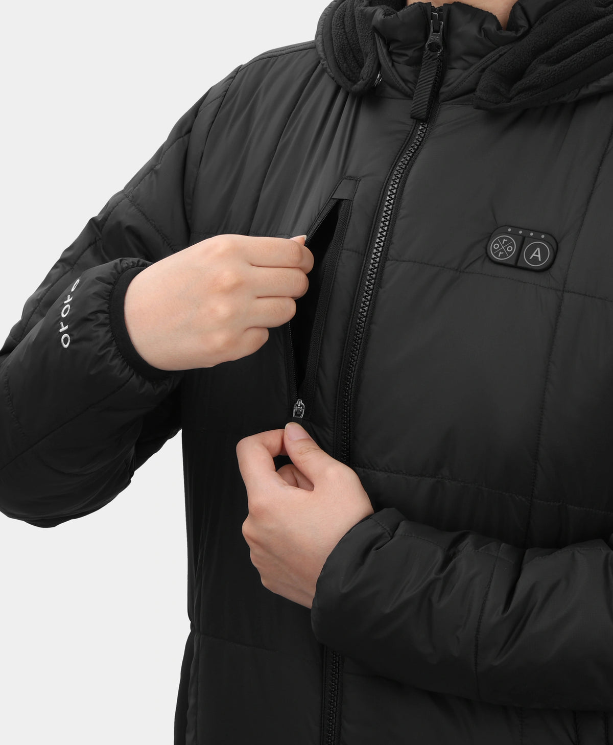 Veste Matelassée Chauffante Femme Overland à 7 Zones avec Capuche Chauffante