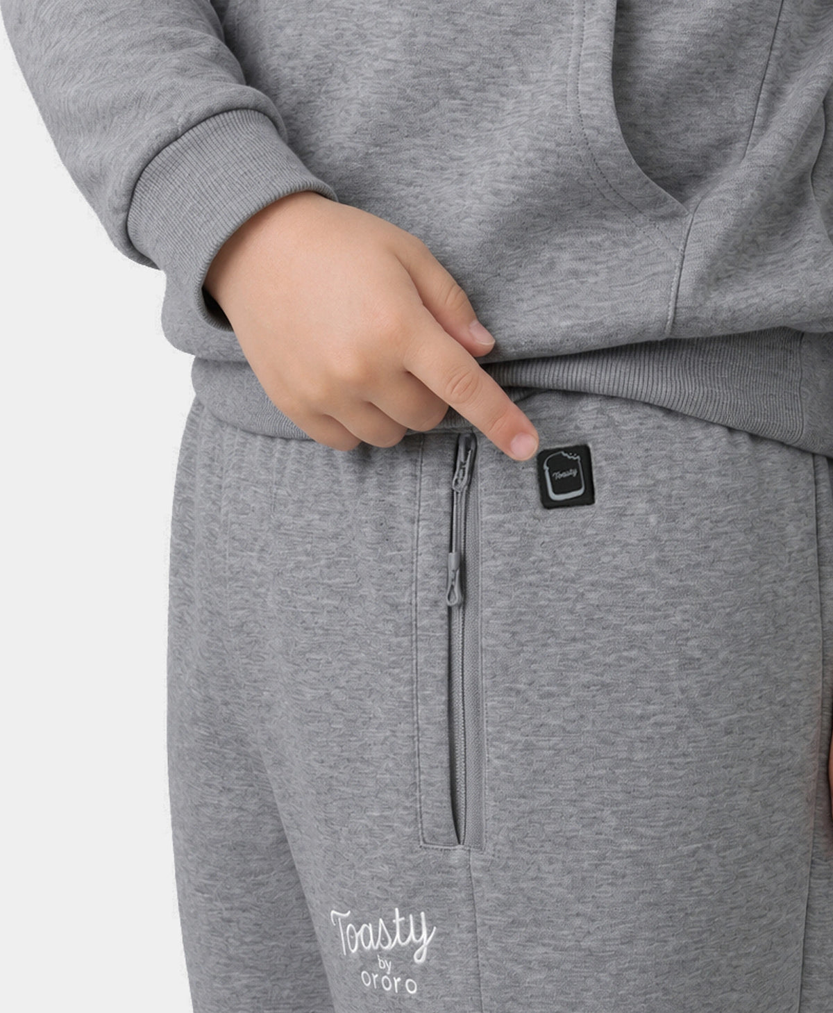 Toasty Kids' 3-Zone Heated Fleece Sweatpants, Thumbnail 3