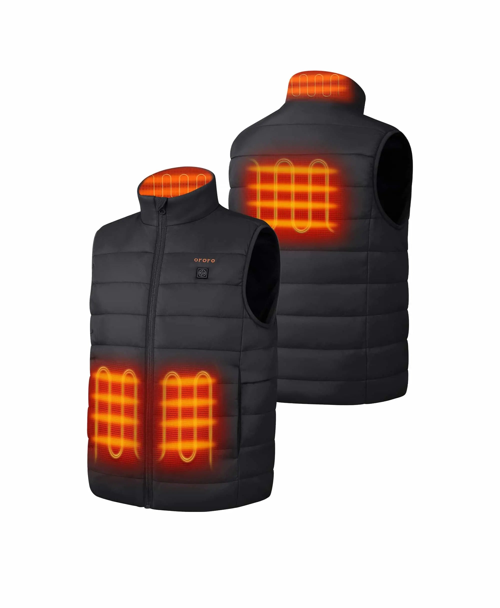 4 Heating Zones (Left & Right Hand Pockets, Mid-Back, and Collar)