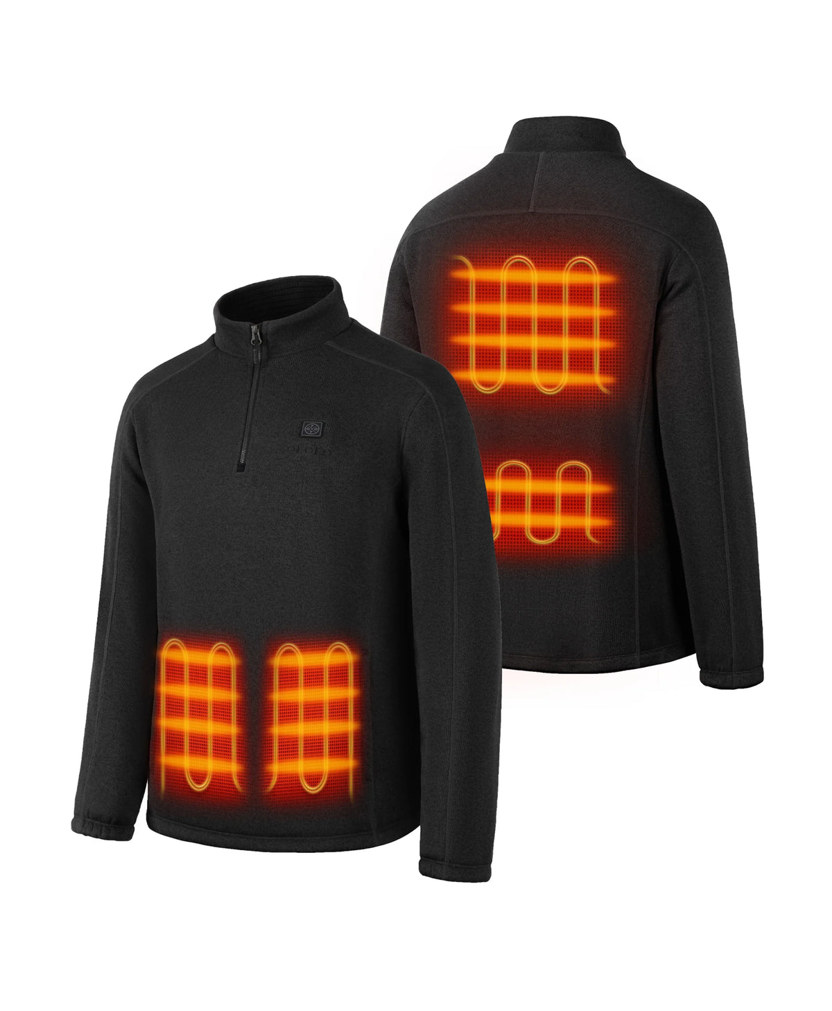 Augusta Veste Chauffante Homme en Polaire Effet Tricot à Col Zippé 1/4 et 4 Zones, Thumbnail 2