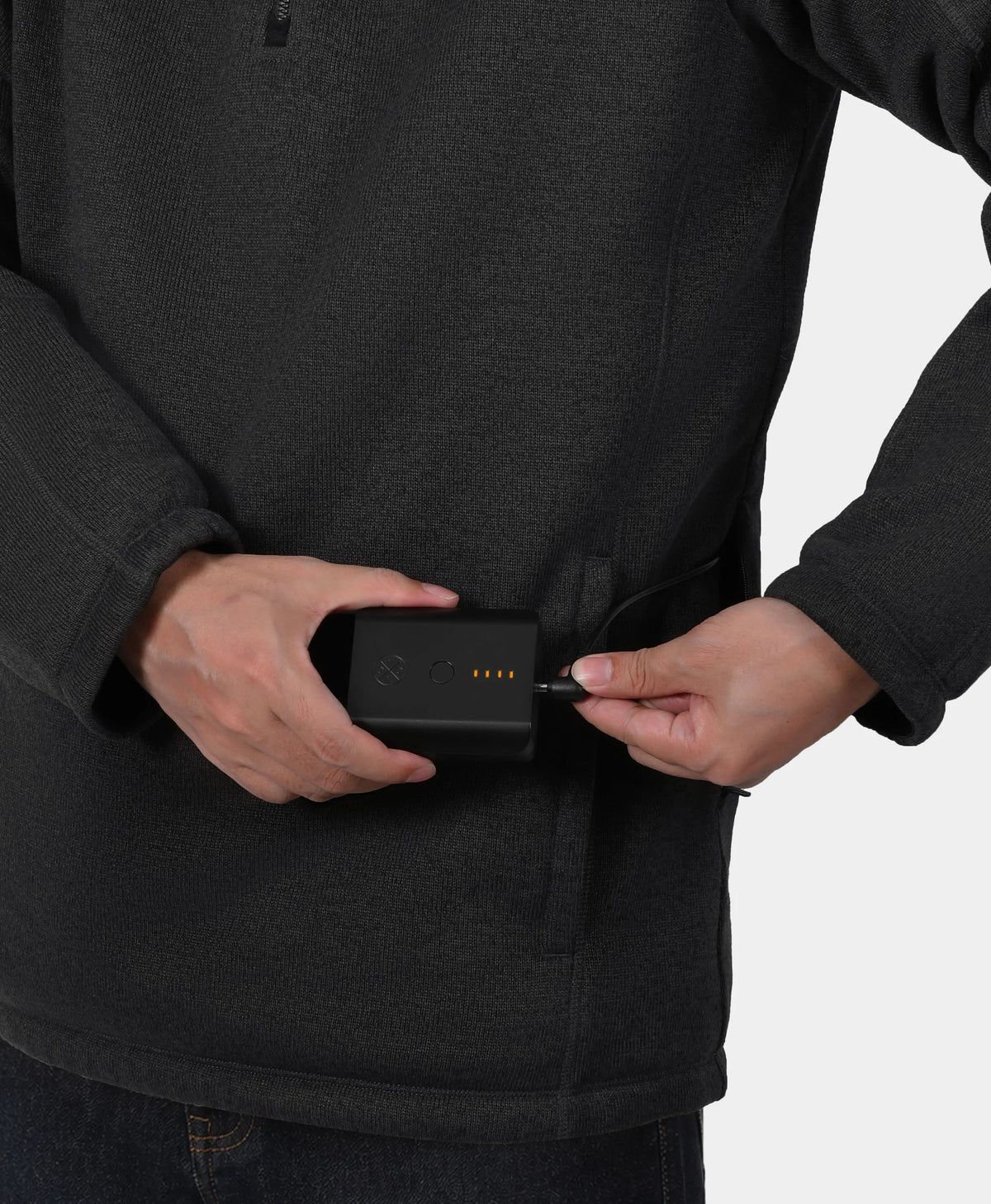 Augusta Veste Chauffante Homme en Polaire Effet Tricot à Col Zippé 1/4 et 4 Zones