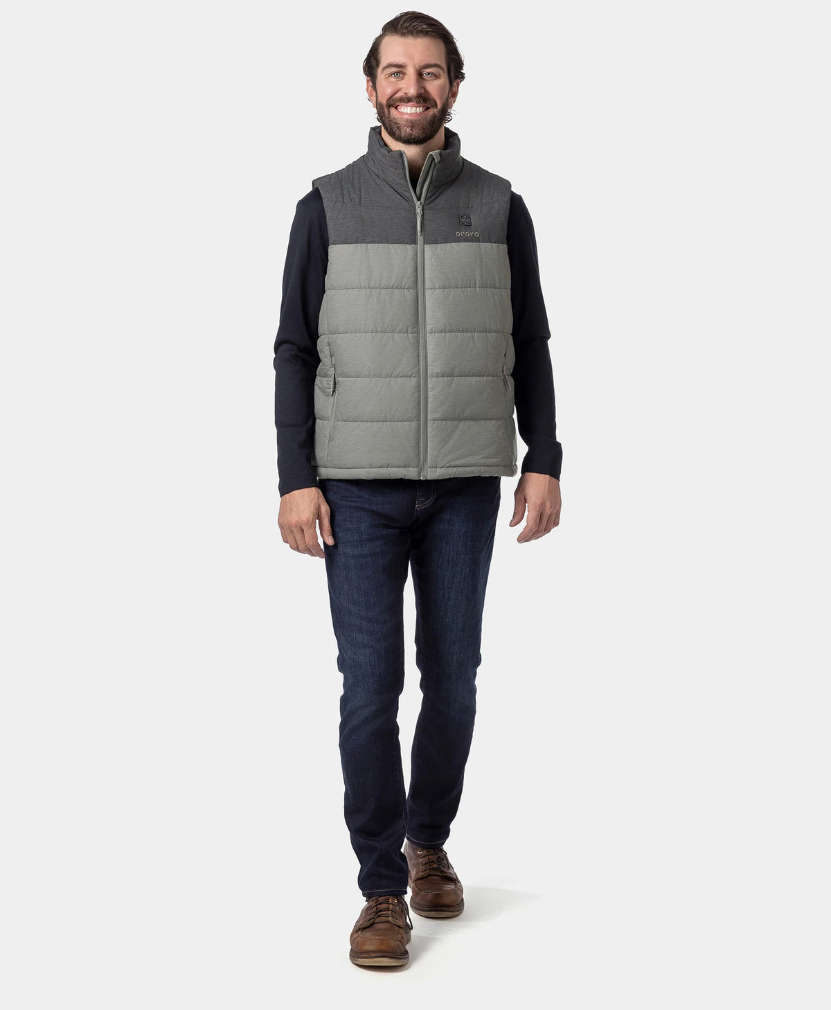 Gilet Chauffant Classique Homme - Gris chiné