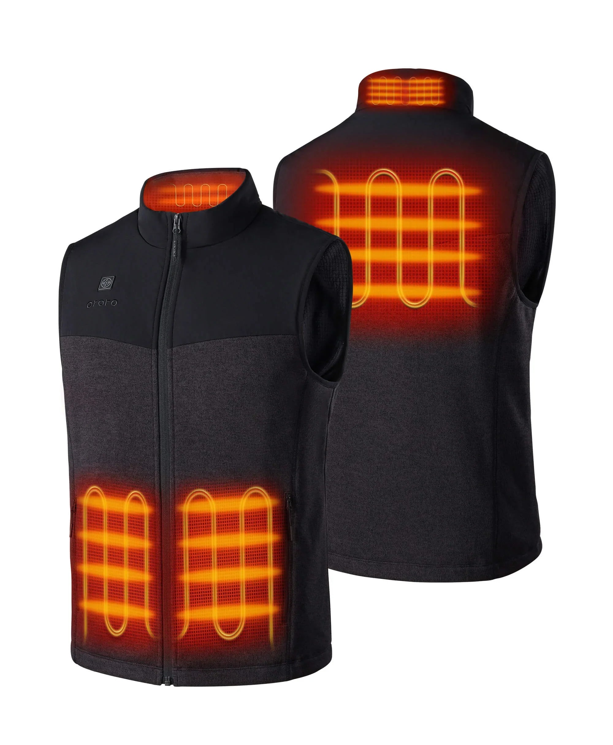 FOUR(4) heating zones at pockets, collar and mid-back