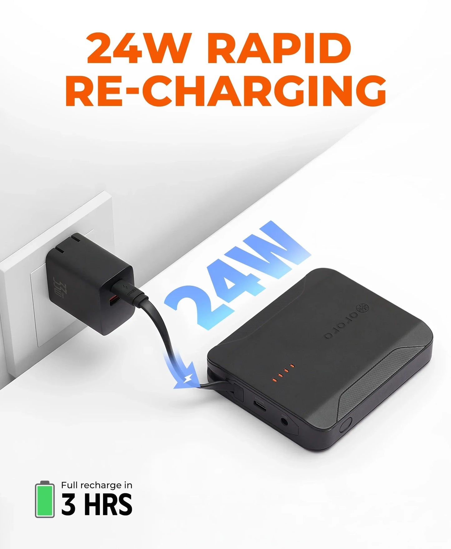 24W rapid re-charging