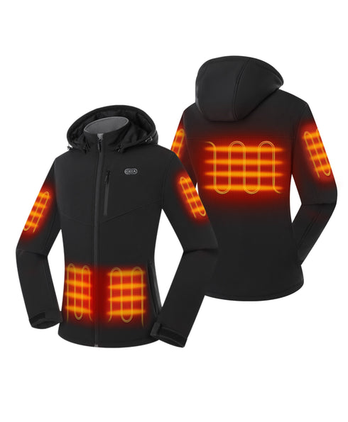 Veste chauffante pour femme avec double commande et 5 zones de chauffage (chauffage des poches) ,view 2