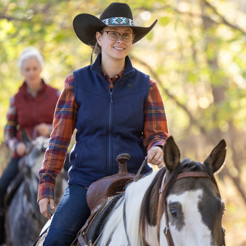 Women's Heated Fleece Vest - Red
