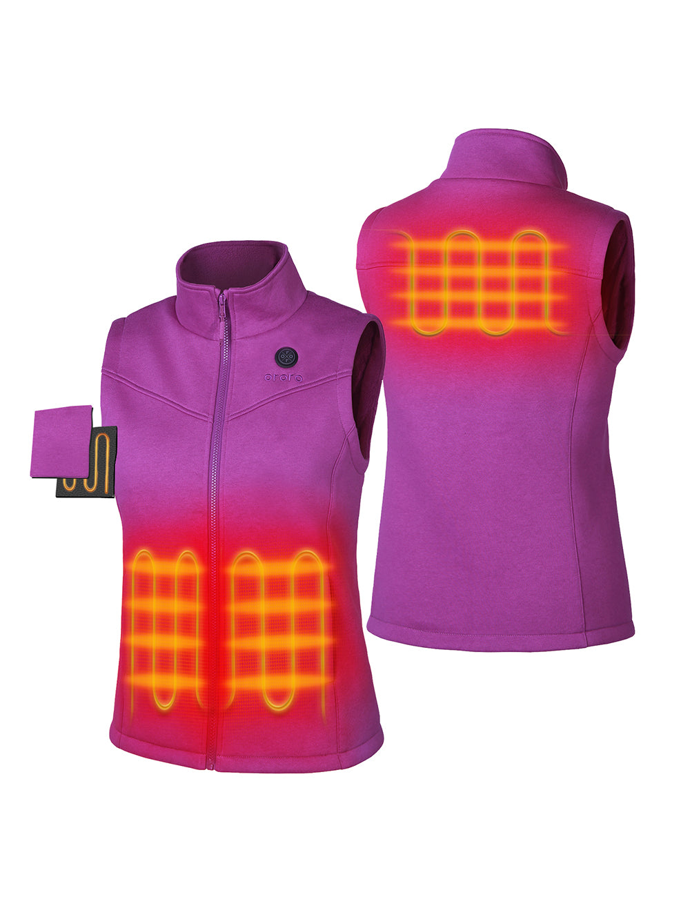 3 Heating Zones ( Left & Right Hand Pockets, Mid-Back)