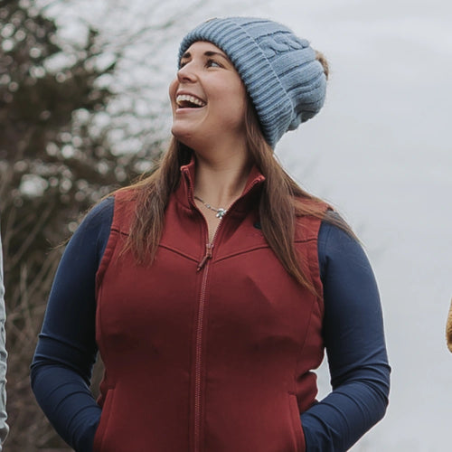 Women's Heated Fleece Vest - Red