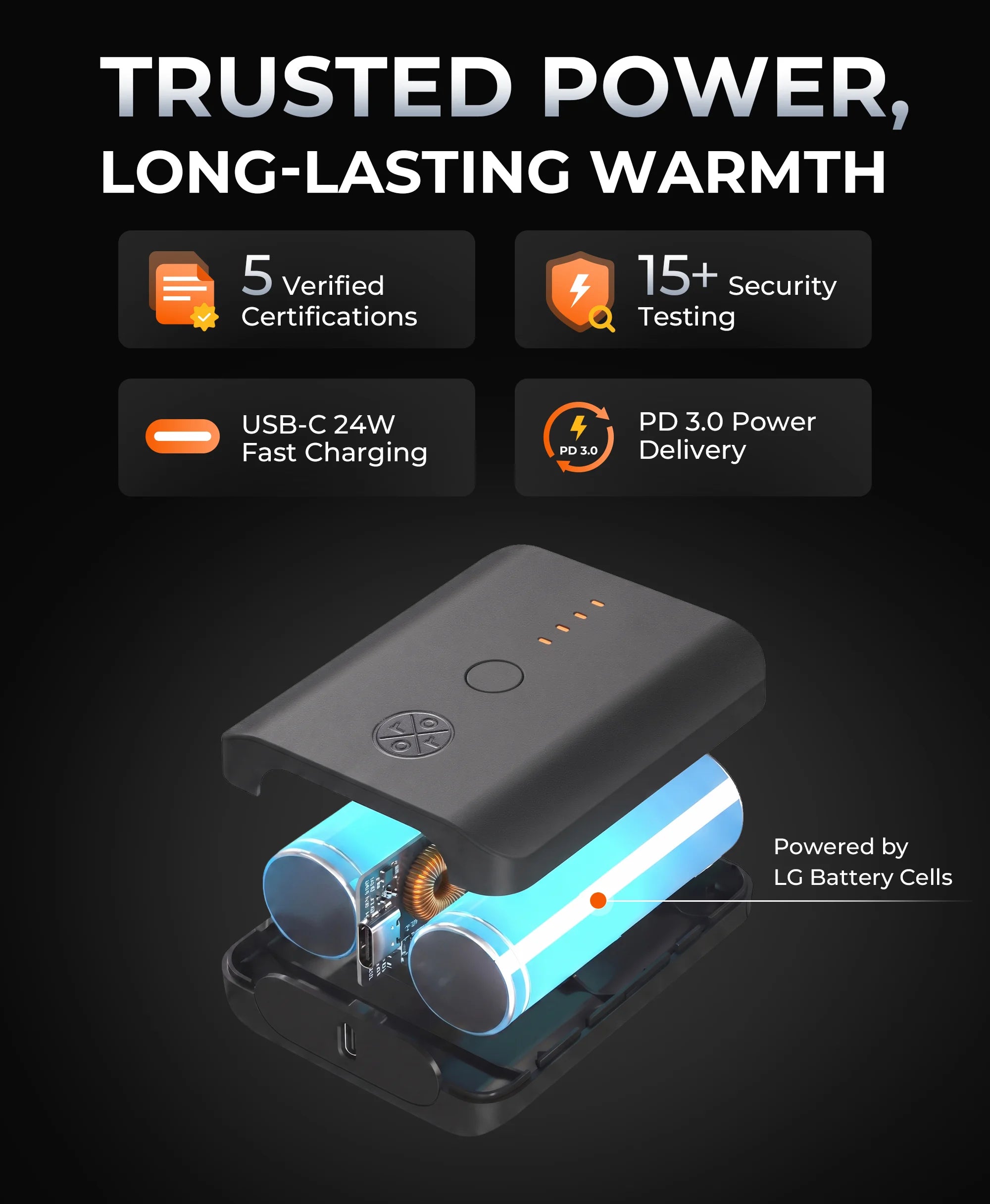 PD 5K Rechargeable Battery (USB-C, 24W Power Delivery), Thumbnail 2